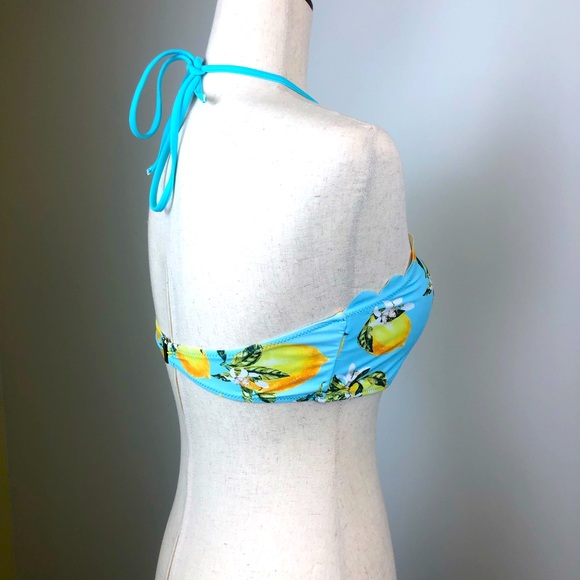 Lemon Print Halter Swim Top - Picture 4 of 11
